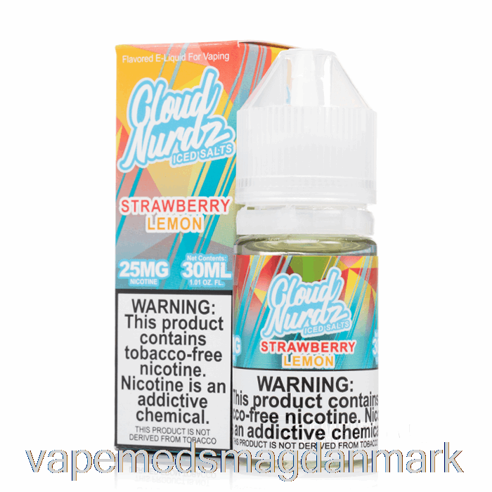 Vape Uden Nikotin Iset Jordbær Citron - Sky Nurdz Salt - 30ml 25mg